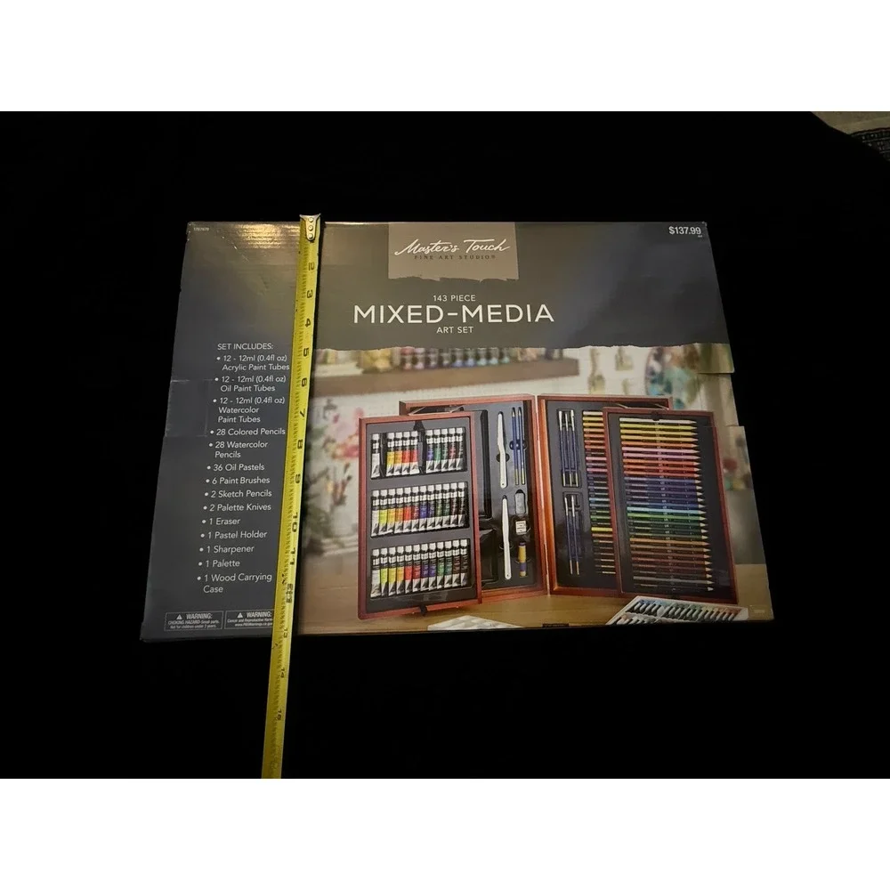 New & Sealed Fine Art Studio Mixed Media Art Set 143 Piece Oil Paint Etc W/ Case